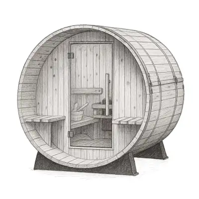 Almost Heaven Saunas Audra Canopy Barrel Sauna