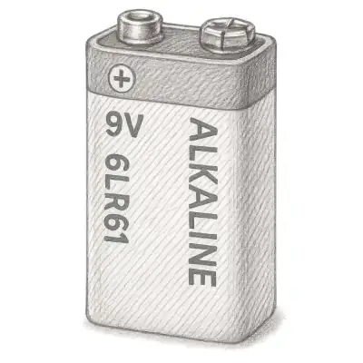 Amazon Basics 9V Alkaline Performance All-Purpose Batteries (Pack of 8)