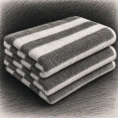 Amazon Basics Cotton Terry Cabana Stripe Pool and Beach Towel (Pack of 2)