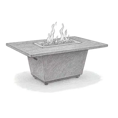American Fyre Designs Cosmopolitan Rectangle Concrete Fire Table (54")