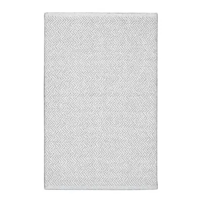 Annie Selke Herringbone Linen/White Handwoven Indoor/Outdoor Rug (2'6" x 8')