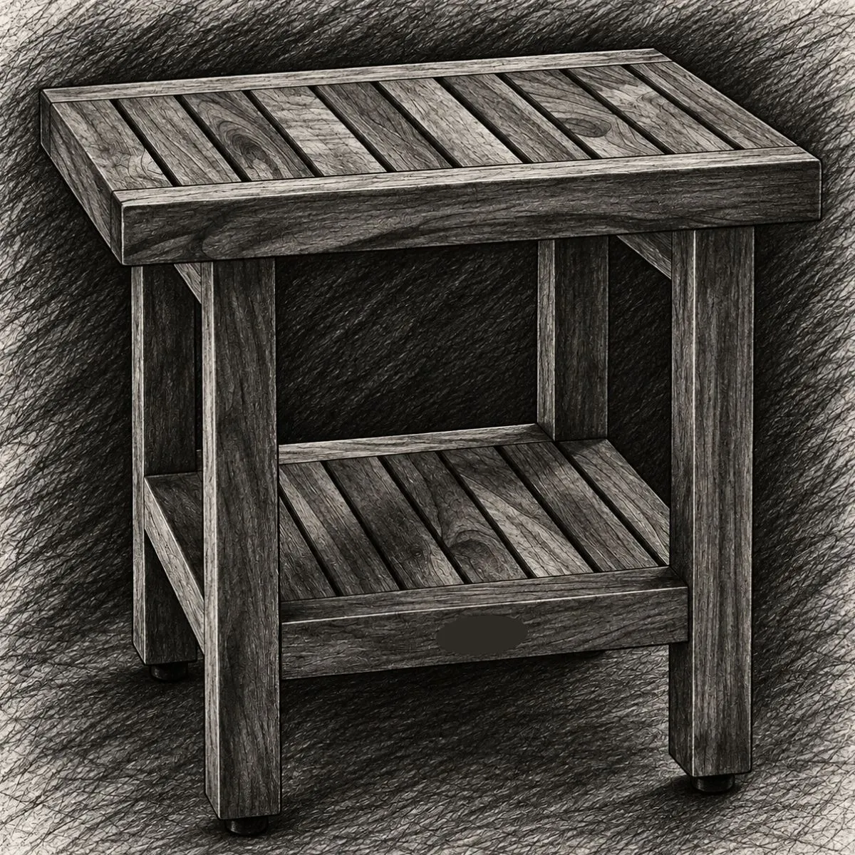 AquaTeak The Original Spa™ Shower Bench with Shelf