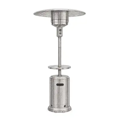 AZ Patio Heaters Outdoor Patio Heater with Table Stainless Steel (48,000 BTU)