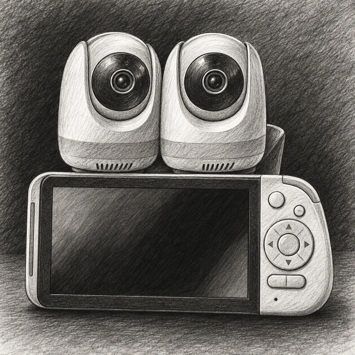 Babysense PRO 5.5" Non-WiFi Baby Monitor with 2-Cameras