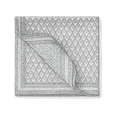 Brunello Cucinelli Silk Pocket Square with Geometric Design