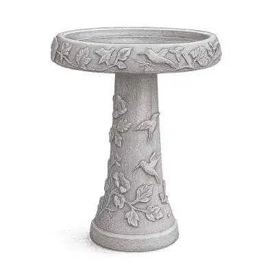 Campania Hummingbird Concrete Pedestal Birdbath