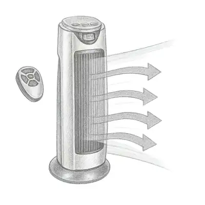 Comfort Zone Ceramic Oscillating Digital Tower Heater with Remote