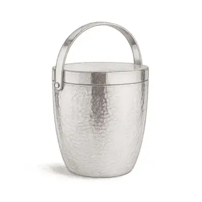 Crate and Barrel Graham Hammered Metal Ice Bucket