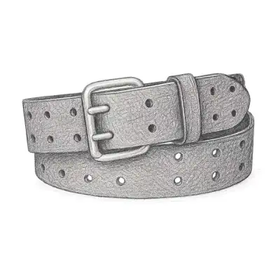 Dickies Perforated Leather Double Prong Buckle Belt