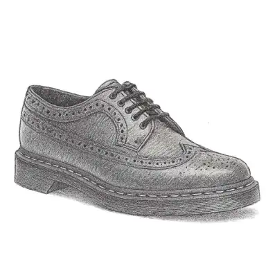 Dr. Martens 3989 Yellow Stitch Smooth Leather Brogue Shoes