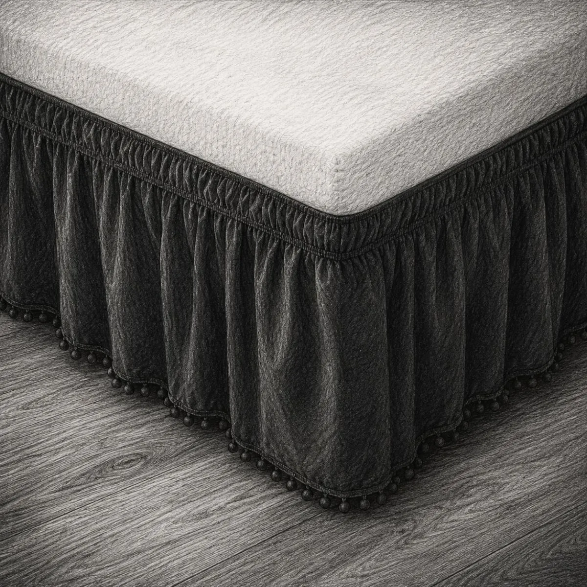 Elegant Comfort White Ruffled Wrinkle Resistant Wrap Around Bed Skirt