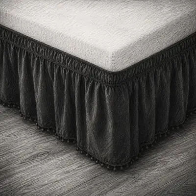 Elegant Comfort White Ruffled Wrinkle Resistant Wrap Around Bed Skirt