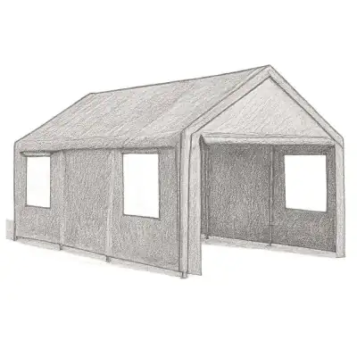 Gardesol Extra Large Heavy Duty Carport with Roll-Up Ventilated Windows (12' X 20')
