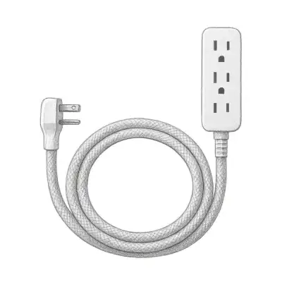 GE 3-Outlet Power Strip Braided Extension Cord (8 ft.)
