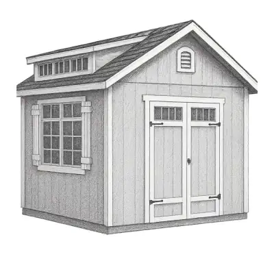 Handy Home Products Windemere Wooden Storage Shed with Floor (10' x 12')