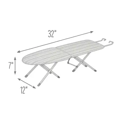 Honey-Can-Do Gray Stripe Folding Tabletop Ironing Board