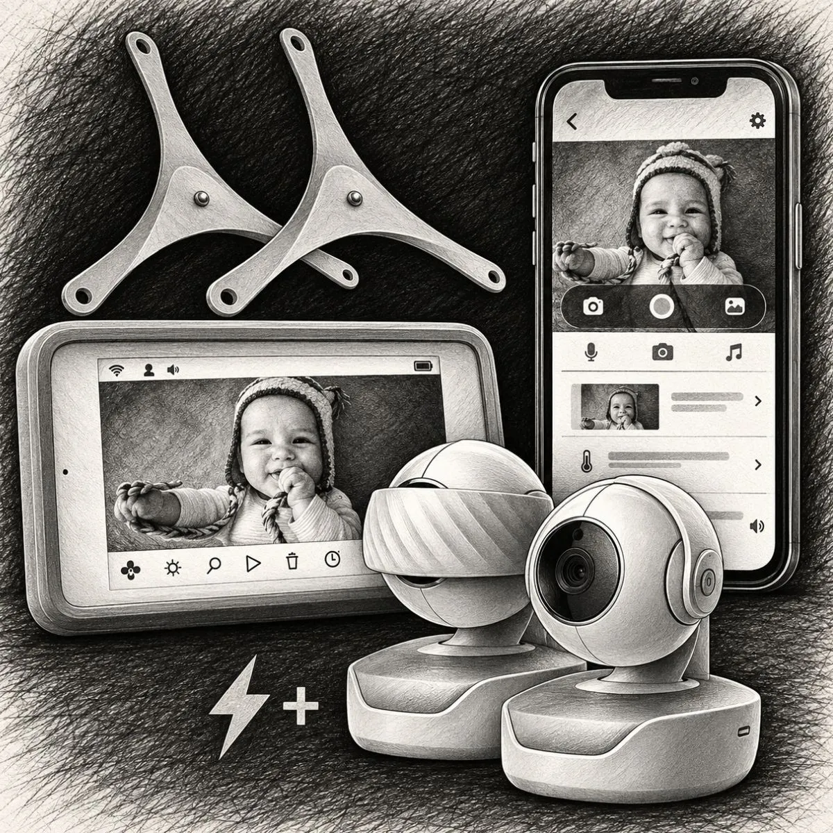 Hubble Connected Nursery Pal Deluxe Twin Smart Baby Monitor