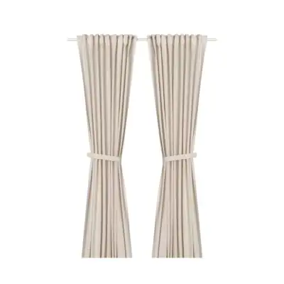 IKEA LENDA Curtains with Tie-Backs (98" x 55", Set of 2)