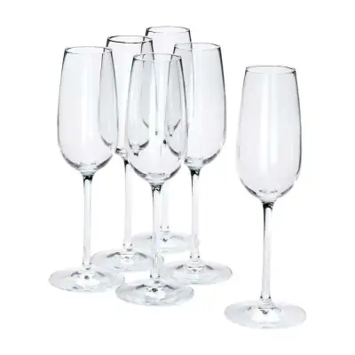 IKEA Storsint Champagne Flute Clear Glass 7 oz (Set of 6)