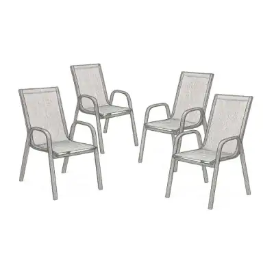 Lark Manor Black Artu Outdoor Stack Chair Set of 4