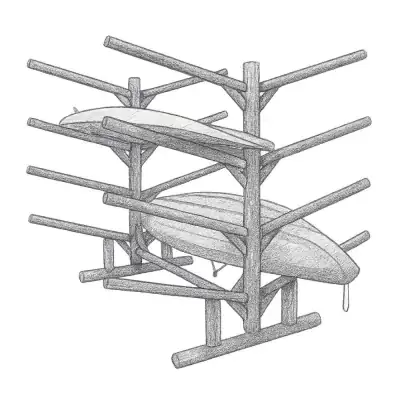 Log Kayak Rack 8 Place Kayak Rack