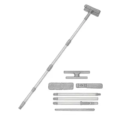 Lomida Professional Window Squeegee Cleaner 2-in-1 Shower Squeegee with 62" Extension Pole (10")