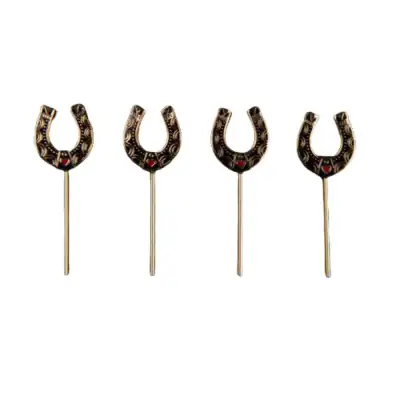 Love and Victory Lucky Horseshoe Cocktail Picks (Set of 4)