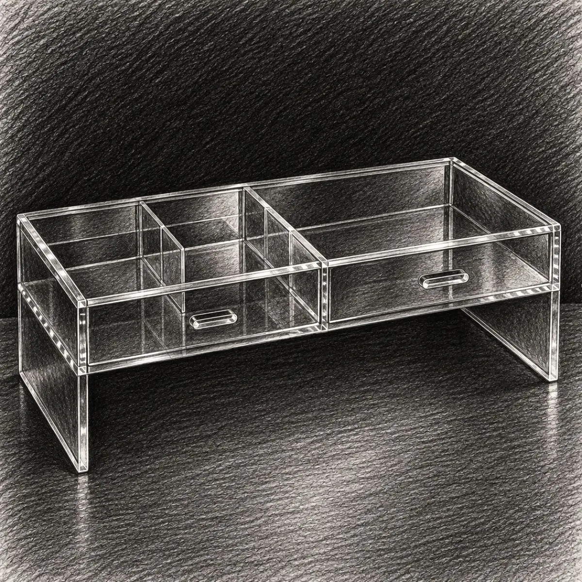 Luxe Acrylic Luxe Monitor Stand with Drawer