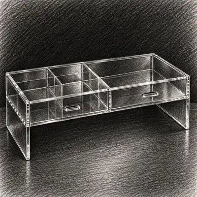 Luxe Acrylic Luxe Monitor Stand with Drawer
