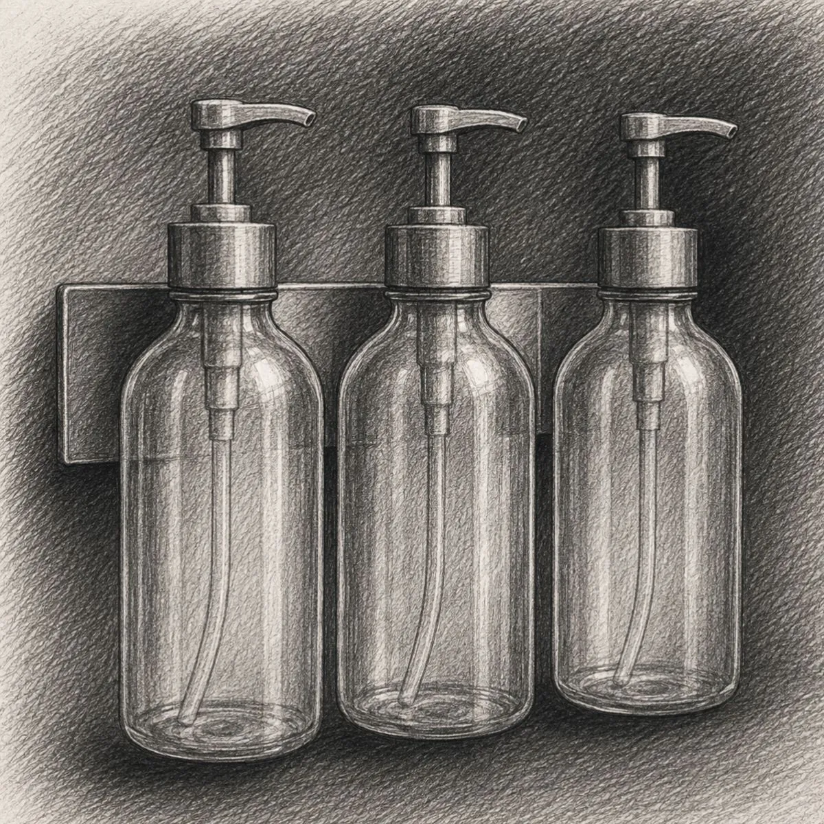 MaisoNovo Wall Mounted Soap Dispenser Bamboo Clear (Pack of 3)