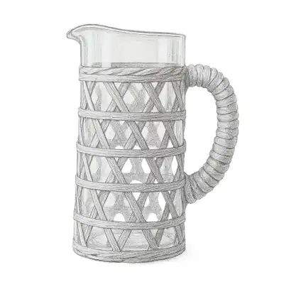 Mark and Graham Hand-Woven Cane Pitcher