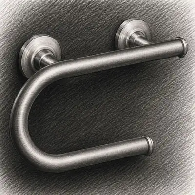 Moen Brushed Nickel Bathroom Safety Grab Bar with Toilet Paper Holder (8")