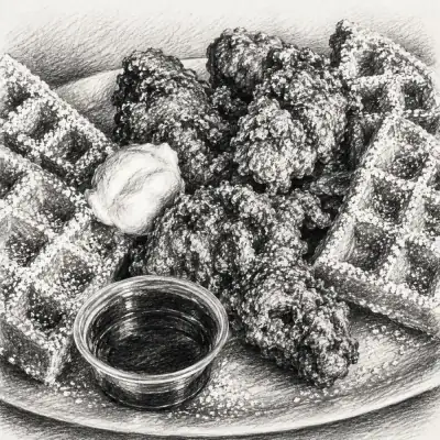 Mom's Chicken & Waffles (inside U31 Bar) Chicken and Waffle Plate