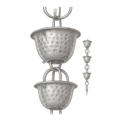 Monarch Abode Aluminum Hammered Cup Rain Chain