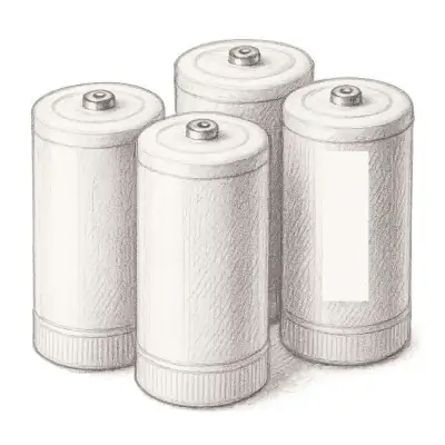 Panasonic Eneloop D Size Battery Adapters for Use with Ni-MH Rechargeable AA Battery Cells (Pack of 4)