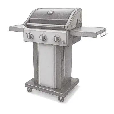 Permasteel 3-Burner Gas Grill with Foldable Side Shelves