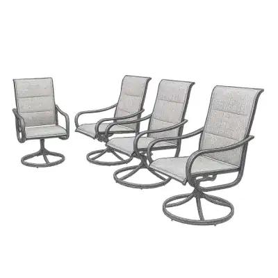 Phi Villa Patio Padded Swivel Dining Chairs