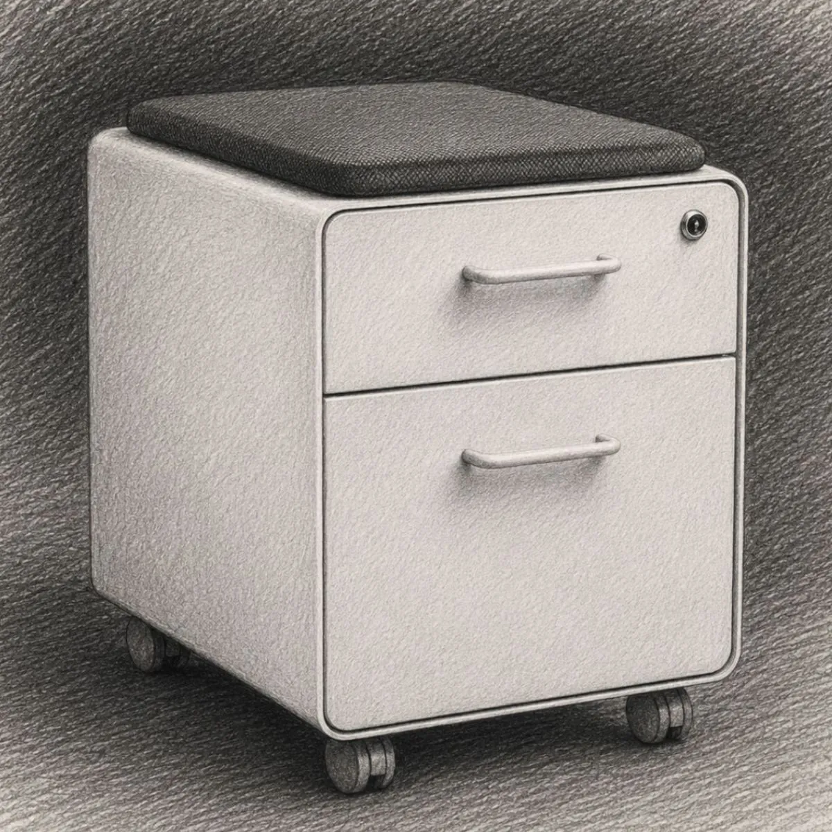Poppin Mini Stow 2-Drawer Rolling File Cabinet