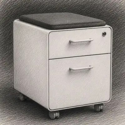 Poppin Mini Stow 2-Drawer Rolling File Cabinet