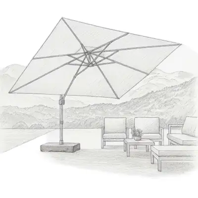Purple Leaf Outdoor Square Cantilever Patio Umbrella