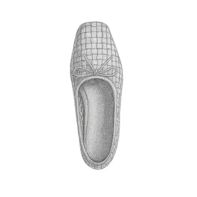 Quince Italian Leather Handwoven Square Toe Ballet Flat