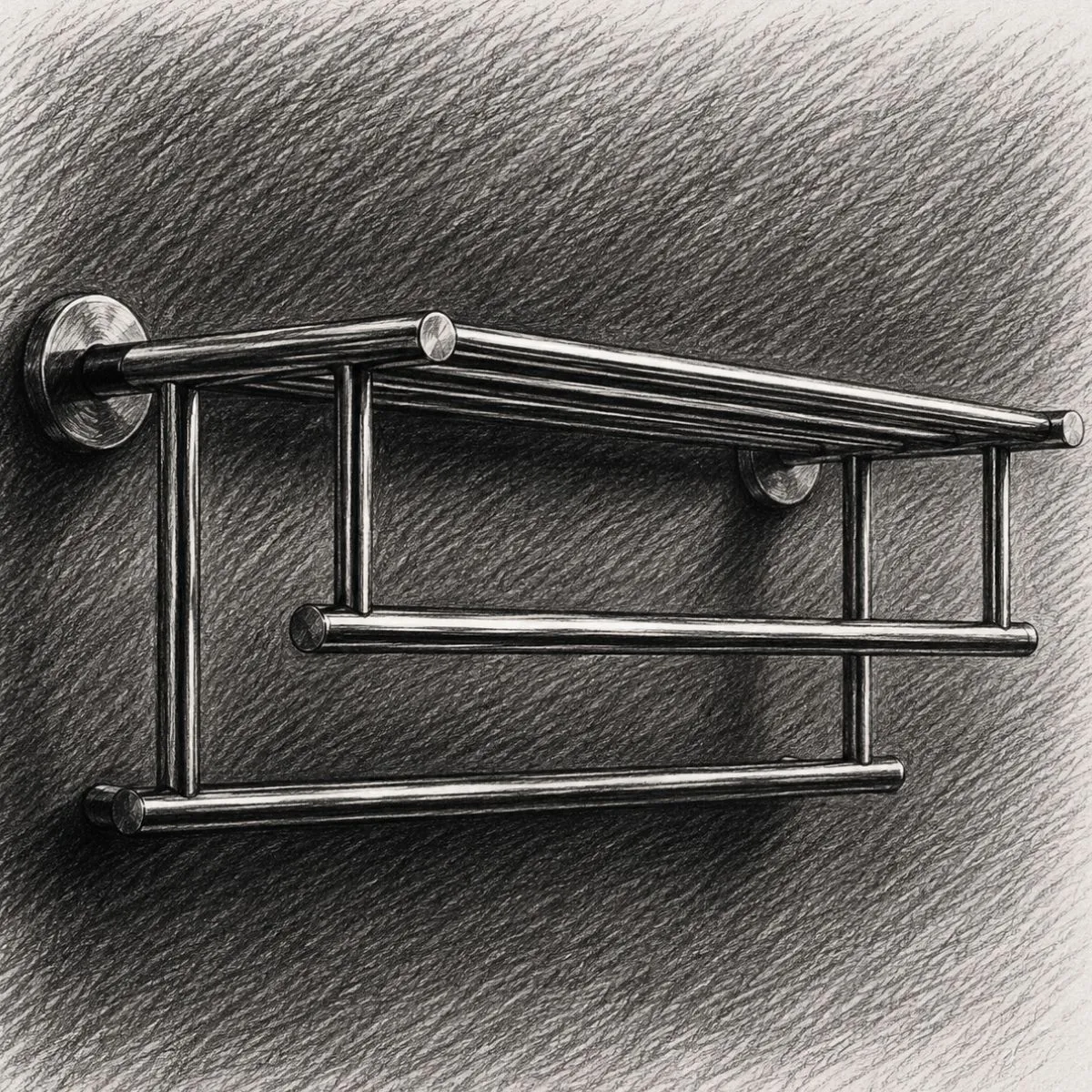 Rejuvenation Riley Train Rack with Double Towel Bars (24")