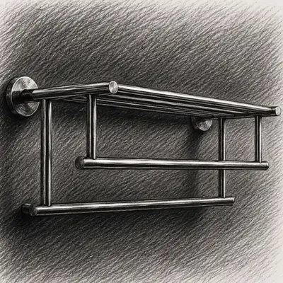 Rejuvenation Riley Train Rack with Double Towel Bars (24")