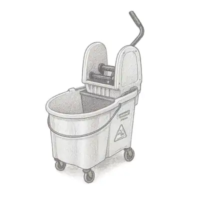 Rubbermaid WaveBrake 2.0 Down-Press Mop Bucket and Wringer with Foot Drain (44 qt)