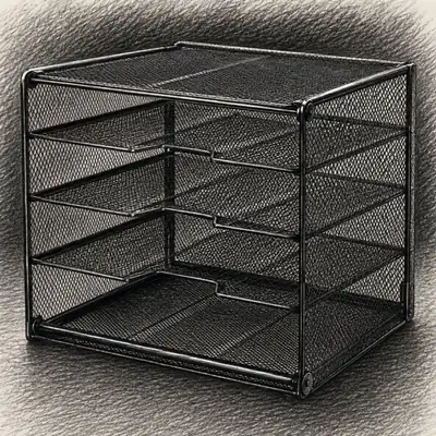 Samstar Mesh Desk Organizer with Vertical File Holder (5 Tier)
