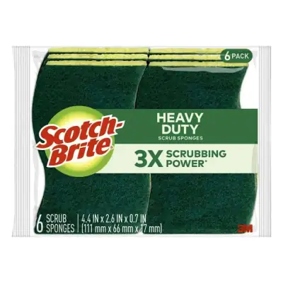 Scotch-Brite Heavy Duty Scrub Sponge (Pack of 6)