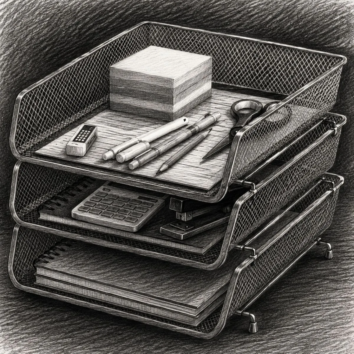 Simple Houseware Stackable Desk File Document Letter Tray Organizer (3 Tier)