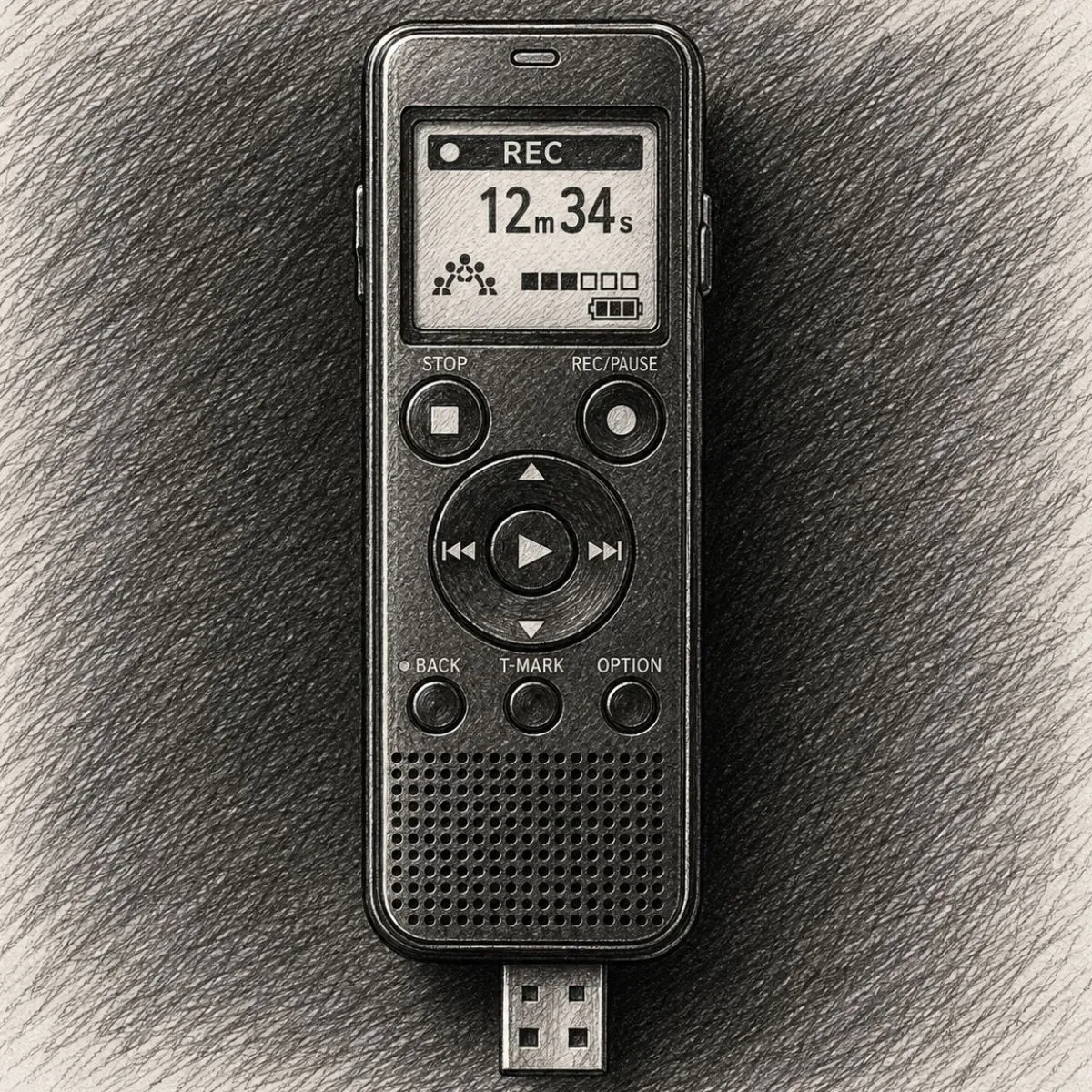 Sony Mono Digital Voice Recorder with Built-in USB