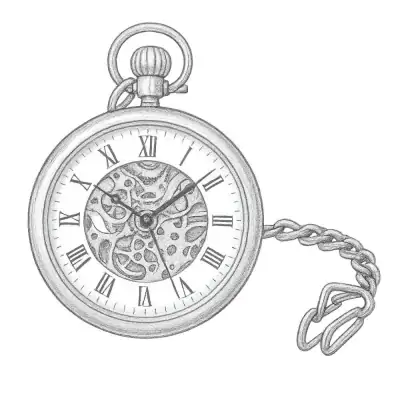 Stührling Vintage 6053 Hand-wind 47mm Skeleton Pocket Watch