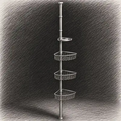 Style Selections Tension Pole Freestanding Shower Caddy